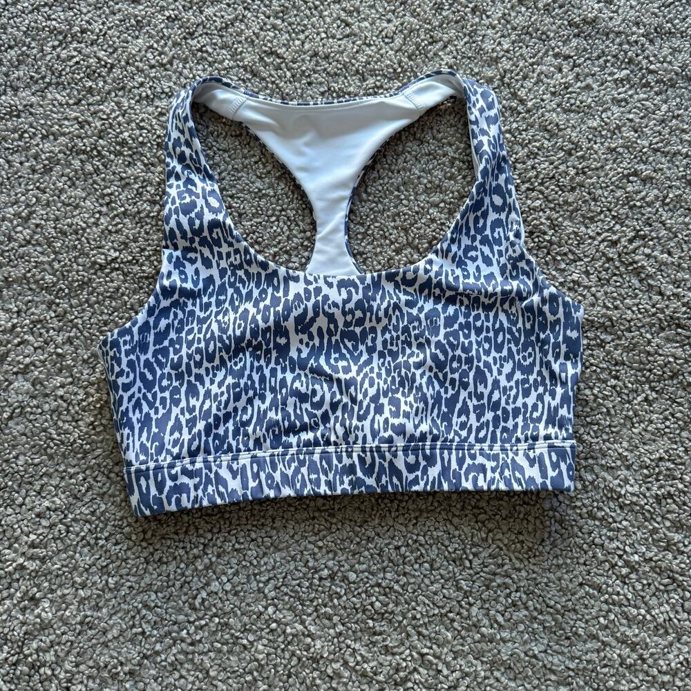 Soulcycle SOUL Animal Print Blue Gray Sports Bra Size Small